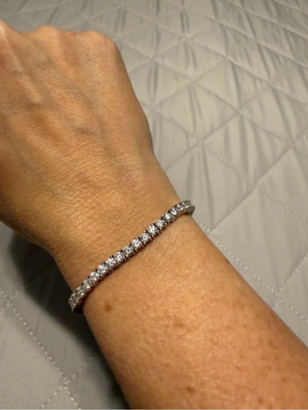 925 Sterling Silver 3mm Moissanite Tennis Bracelet 7" | Stamped 925M